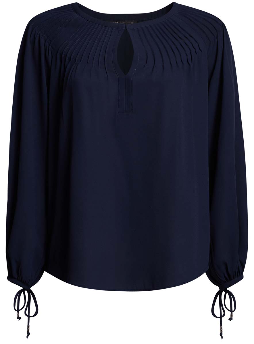 Блузка женская oodji Collection, цвет: темно-синий. 21414003/42543/7900N. Размер 40 (46-170)