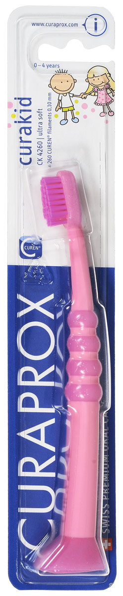 Curaprox CK 4260 Зубная щетка детская Curaprox с гуммированной ручкой цвет: розовый