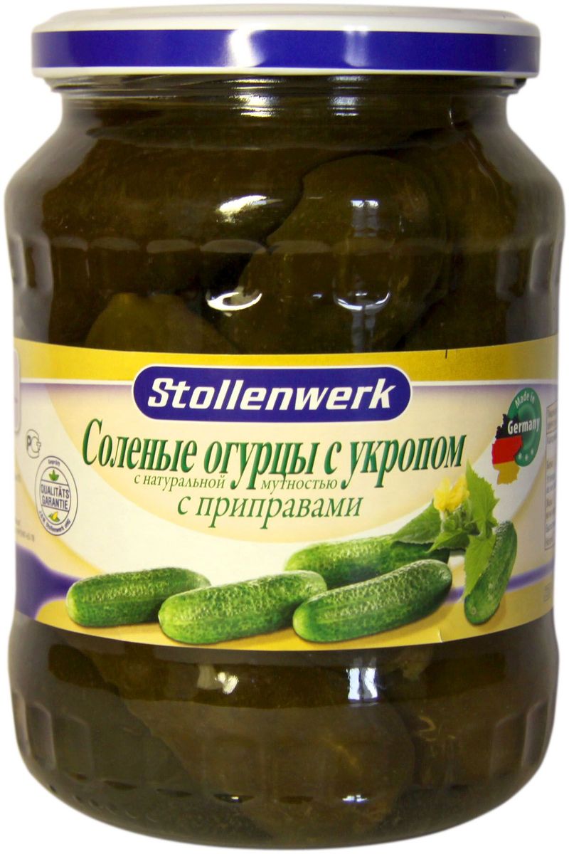 Stollenwerk огурцы соленые с укропом, 720 мл stollenwerk горошек молодой деликатесный 720 мл