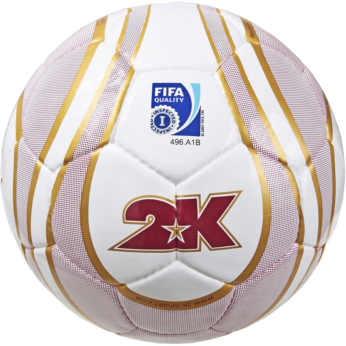 Мяч футбольный 2K Sport Parity, цвет: белый, золотистый, красный. Размер 5127083F Мяч футбольный 2K Sport Parity, цвет: белый, золотистый, красный. Размер 5127083FПрофессиональный мяч 2K Sport Parity выполнен из ЭВА и полиуретана. Четырехслойная текстильная подложка. Мяч имеет бесшовную бутиловую камеру с бутиловым ниппелем. Ручная сшивка панелей.Сертификат FIFA Inspected.