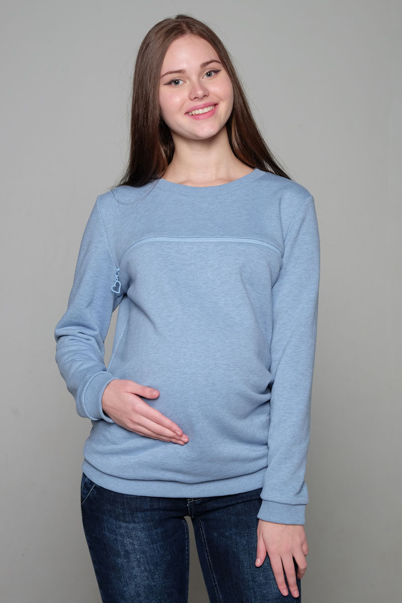 Джемпер для беременных и кормящих Hunny Mammy, цвет: голубой. 2-НМ 34114. Размер 502-НМ 34114 Джемпер для беременных и кормящих Hunny Mammy, цвет: голубой. 2-НМ 34114. Размер 502-НМ 34114Удобный универсальный джемпер для будущих и кормящих мам выполнен из мягкого эластичного трикотажного полотна. Округлый вырез горловины, длинный рукав на манжете, секрет для кормления в виде молнии.