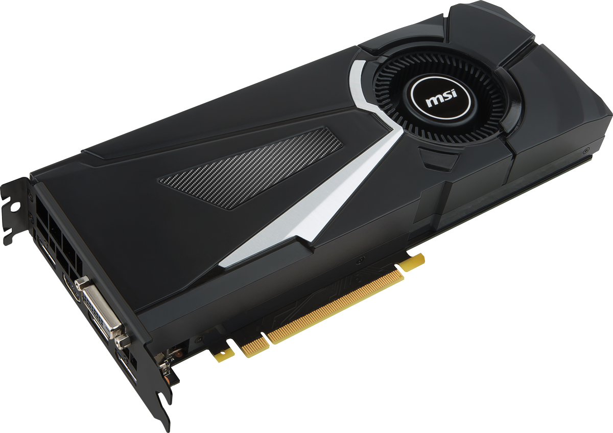 MSI GeForce GTX 1070 Aero 8GB видеокартаGTX 1070 AERO 8G OC MSI GeForce GTX 1070 Aero 8GB видеокартаGTX 1070 AERO 8G OCMSI GeForce GTX 1070 Aero демонстрирует наивысшую производительность и поддерживает передовые технологии NVIDIA GameWorks и GeForce Experience в самых современных компьютерных играх.Видеокарта GTX 1070 на основе графического ядра Pascal демонстрирует высочайшую производительность и энергоэффективность, а такие особенности как, ультра-быстрые транзисторы FinFET и поддержка DirectX 12, способствуют плавному геймплею и высокой скорости в играх.Ядро Pascal разработано специально для работы с дисплеями следующего поколения, включая решения для виртуальной реальности, ультра-высокое разрешение и подключение нескольких мониторов. Технологии NVIDIA GameWorks обеспечивают максимально плавный геймплей и кинематографическое качество. Кроме этого, становится возможным осуществлять захват видео с революционно новыми возможностями - углом обзора 360 градусов.Откройте для себя новое поколение виртуальной реальности, минимальные задержки и plug-and-play совместимость с самыми популярными гарнитурами. Все это становится возможным благодаря технологиям NVIDIA VRWorks. Виртуальный звук, физика и ощущения позволят вам слышать и чувствовать каждый момент.Видеокарта MSI GeForce GTX 1070 Aero выполнена в совершенно новом, серебристо-черном дизайне с использованием высококачественных материалов. Потрясающий внешний вид добавит изысканности любому системному блоку. Создайте подходящую атмосферу, благодаря крутым световым эффектамОдним из определяющих факторов в вопросе высокой производительности, является качество используемых компонентов. Вот почему MSI в своей видеокарте GeForce GTX 1070 Aero использует электронные компоненты, сертифицированные по стандарту MIL-STD-810G. Доказано, что только эти компоненты имеют высокий уровень надежности, достаточный для работы в жестких условиях экстремальных, игровых нагрузок и при разгоне в течение продолжительного времени использования.За счет алюминиевого сердечника, конденсаторы Solid CAP являются неотъемлемой частью дизайна плат high-end класса. Конденсаторы имеют крайне низкие значения эквивалентного последовательного сопротивления (ESR) и срок службы не менее 10 лет.MSI Afterburner – это самое популярное приложение в мире для разгона графических карт, которое позволяет получить полный контроль над видеокартой. Утилита также позволяет получать исчерпывающую информацию об аппаратной части вашего ПК, производить настройку работы вентиляторов, осуществлять запись видео и выполнять тестирование.