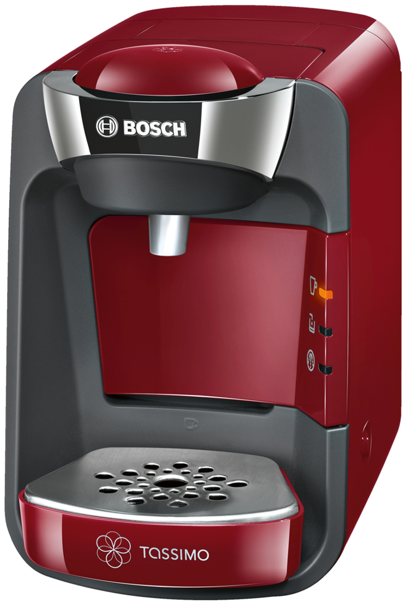 Bosch TAS3203, Red кофеваркаTAS3203 Bosch TAS3203, Red кофеваркаTAS3203Когда ваши любимые напитки нужно приготовить быстро, Bosch TAS3203 - неизменно правильный выбор. Достаточно вставить Т-диск, прижать чашку к кнопке Smart Start и просто наблюдать, как Bosch TAS3203 всего за несколько минут приготовит кофе, чай, шоколад и другие напитки самых разных сортов. Благодаря элегантному дизайну и компактным размерам Bosch TAS3203 станет стильным дополнением вашего дома и будет готовить изысканные напитки почти мгновенно, радуя вас и ваших гостей.Кофемашина Bosch TAS3203 считывает штрих-код, нанесенный на каждую капсулу (Т-диск) и автоматически определяет точную информацию для приготовления идеального напитка: количество воды, время заваривания, температура. Достаточно взять T-диск, вставить в блок заваривания и нажать на кнопку. Напиток готов.Bosch TAS3203 имеет проточный водонагреватель, который обеспечивает быструю готовность к работе, оптимальный режим приготовления выбранного напитка, а также являются энергоэкономичными.Резервуар для воды легко снять и наполнить. Он вмещает до 0,8 л воды. Кофемашина Bosch TAS3203 оснащена программой автоматической очистки и удаления накипи, а также автоматически отключается после цикла заваривания.