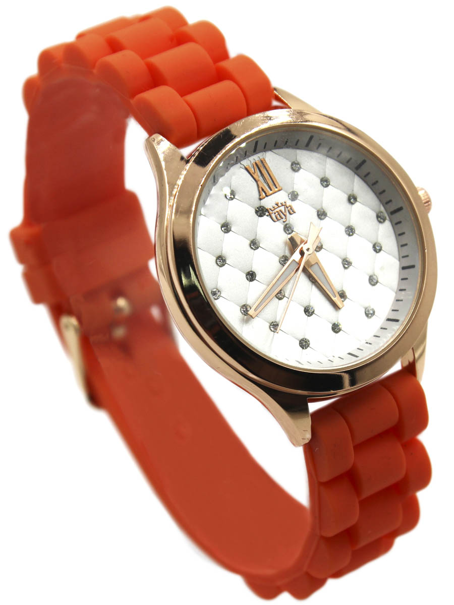 Часы научные женские Taya, цвет: золотистый, оранжевый. T-W-0203