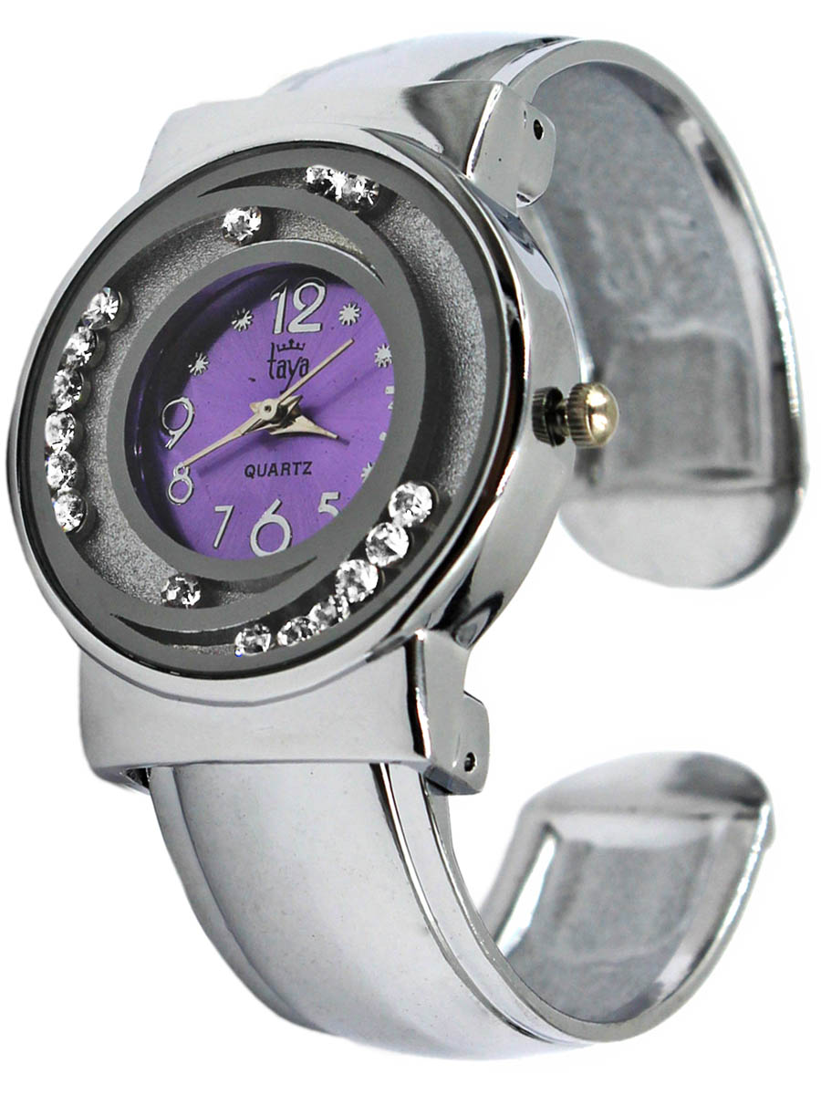 Часы наручные женские Taya, цвет: серебристый, лавандовый. T-W-0414