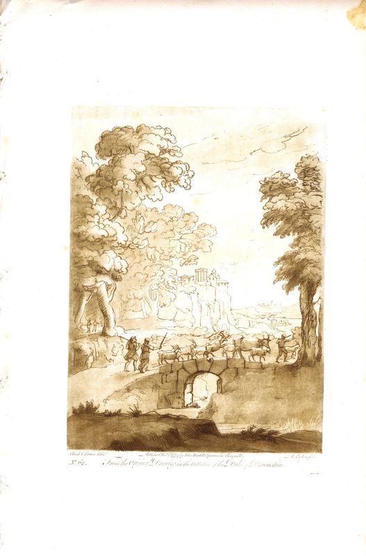 Лист 62. Пастухи и стадо коз. Офорт, меццо-тинто. Англия, Лондон, доска 1774 (оттиск 1809) год