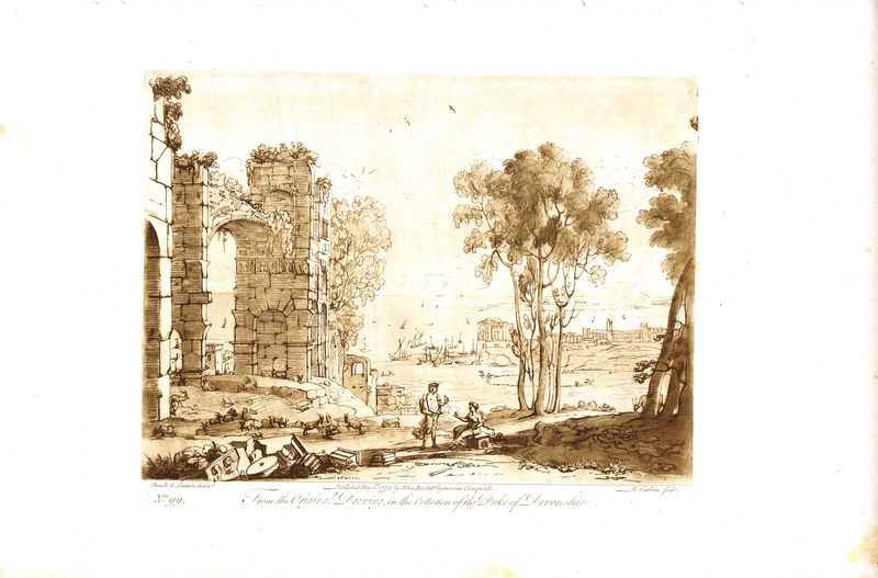 Лист 99. Пейзаж с руинами. Офорт, меццо-тинто. Англия, Лондон, доска 1775 (оттиск 1809) год