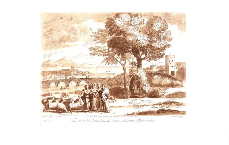 Лист 147. Беседа с пастухом. Офорт, меццо-тинто. Англия, Лондон, 1776 год