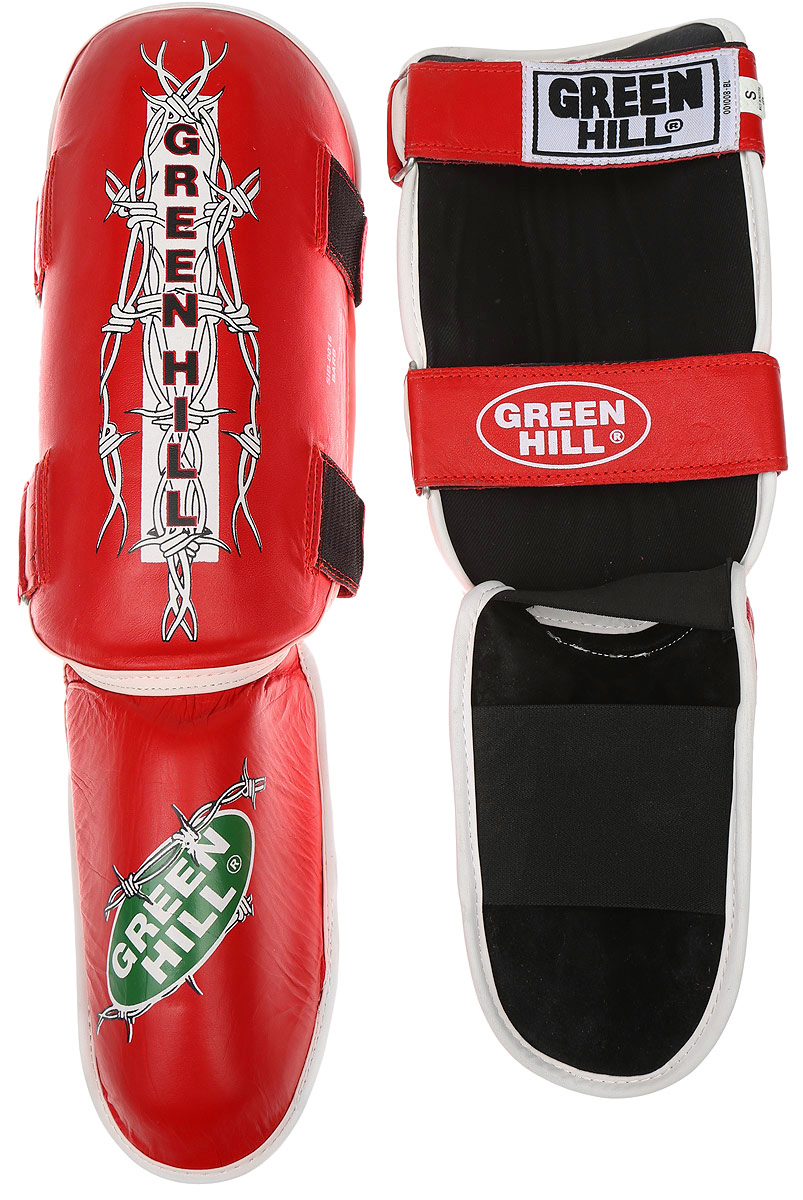 Защита голени и стопы Green Hill Barb, цвет: красный, белый. Размер S. SIB-0016SIB-0016 Защита голени и стопы Green Hill Barb, цвет: красный, белый. Размер S. SIB-0016SIB-0016Защита голени и стопы Green Hill Barb необходима при занятиях спортом для защиты пальцев и суставов от вывихов, ушибов и прочих повреждений. Выполнена из высококачественной натуральной кожи. Наполнитель из пенополиуретана средней жесткости обеспечивает умеренно жесткий удар и предотвращает травмы голени и стопы. Защита закрепляется при помощи ремней на липучках. Защита правильно подобранного размера надежно сидит на ноге, не спадает и не сваливается во время поединка.Длина голени: 31,5 см.Ширина голени: 15 см.Длина стопы: 19 см.Ширина стопы: 11 см.