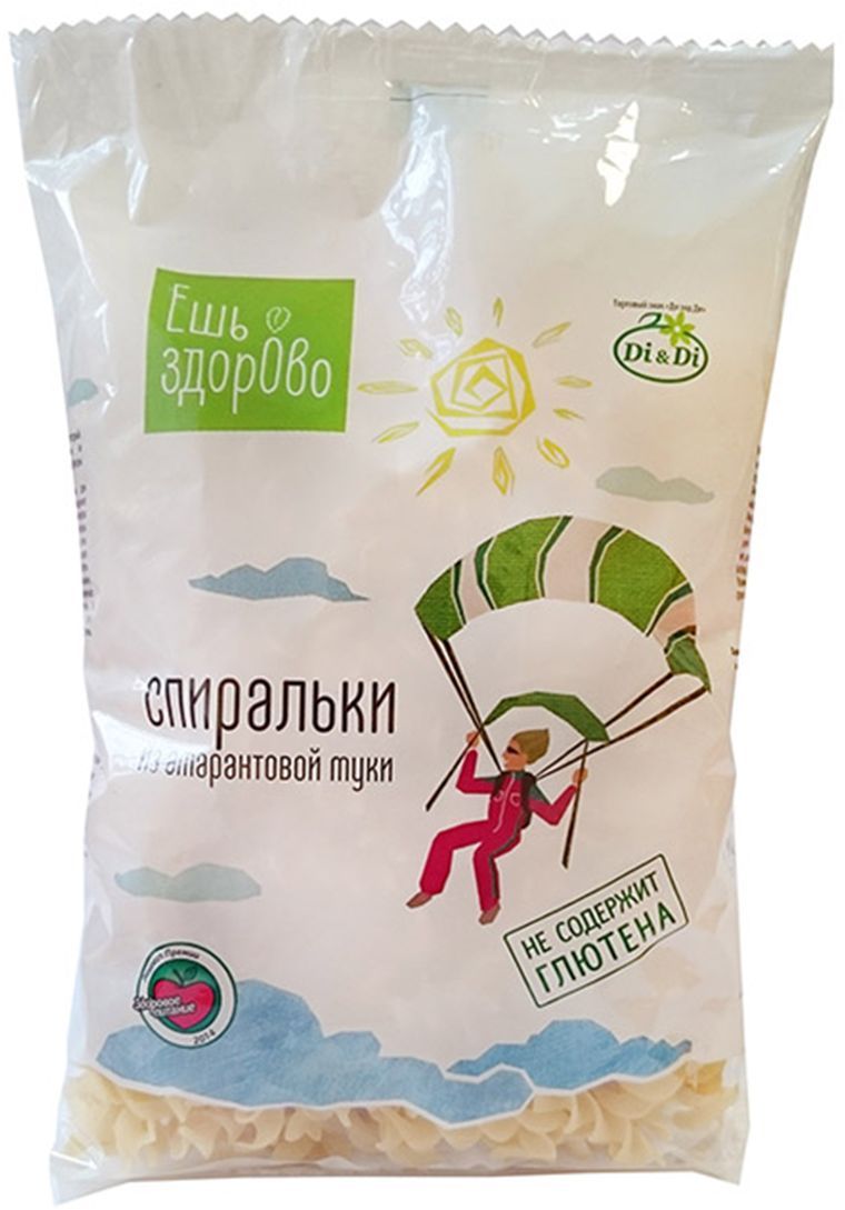 Ешь здорово Спиральки из амарантовой муки без глютена, 250 г4650061333157 Ешь здорово Спиральки из амарантовой муки без глютена, 250 г4650061333157Макаронные изделия предназначены для систематического употребления всеми возрастными группами начиная с 3-х лет с целью снижения риска развития заболеваний, сохранения и улучшения здоровья.Продукт для здорового, диетического и специального питания для больных диабетом и целиакией. Разрешено при диете Дюкана. Не содержит: глютен, дрожжи, консерванты. Засыпать макароны 1:10 и варить 6 минут.