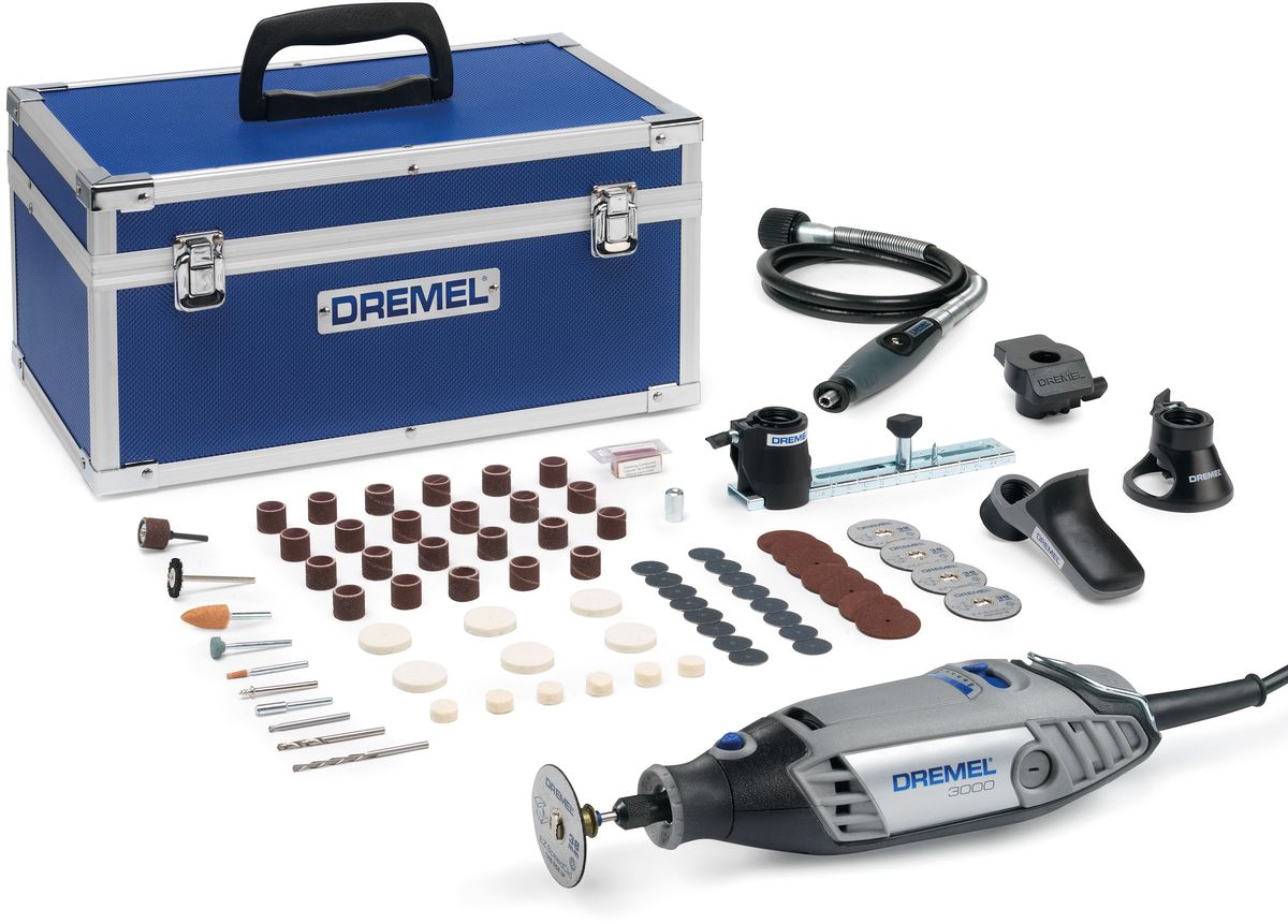 Набор Dremel Xmas 3000-5/75, 5 звезд, с насадкамиF0133000MS Набор Dremel Xmas 3000-5/75, 5 звезд, с насадкамиF0133000MSНабор Dremel Xmas 3000-5/75 - идеальный многофункциональный инструмент с инновационным наконечником быстрой смены оснастки EZ Twist, удобной мягкой накладкой и регулируемой частотой вращения для большего контроля. Набор включает 5 приставок Dremel, повышающих универсальность Dremel 3000, 75 оригинальных насадок Dremel, включая EZ SpeedClic позволяющие быстро и качество выполнить широкий круг задач. Технические характеристики: Входная номинальная мощность: 130 Вт. Напряжение: 230 В. Частота вращения на холостом ходу: 10000 - 33000 об/мин. Вес инструмента: 0.55 кг.Особенности продукта: 1. Благодаря наконечнику EZ Twist для смены насадок, вам не понадобится гаечный ключ. 2. Мощность 130 Вт позволяет вам браться за любые, даже самые сложные DIY задачи. 3. Рукоятка с мягкой накладкой: минимум вибрации для удобства в работе. 4. Регулируемая скорость 10000-33000 об/мин: для комфортной работы с инструментом и максимальному контролю. 5. Встроенная петля: подвесьте инструмент на держатель недалеко от вашего рабочего места.