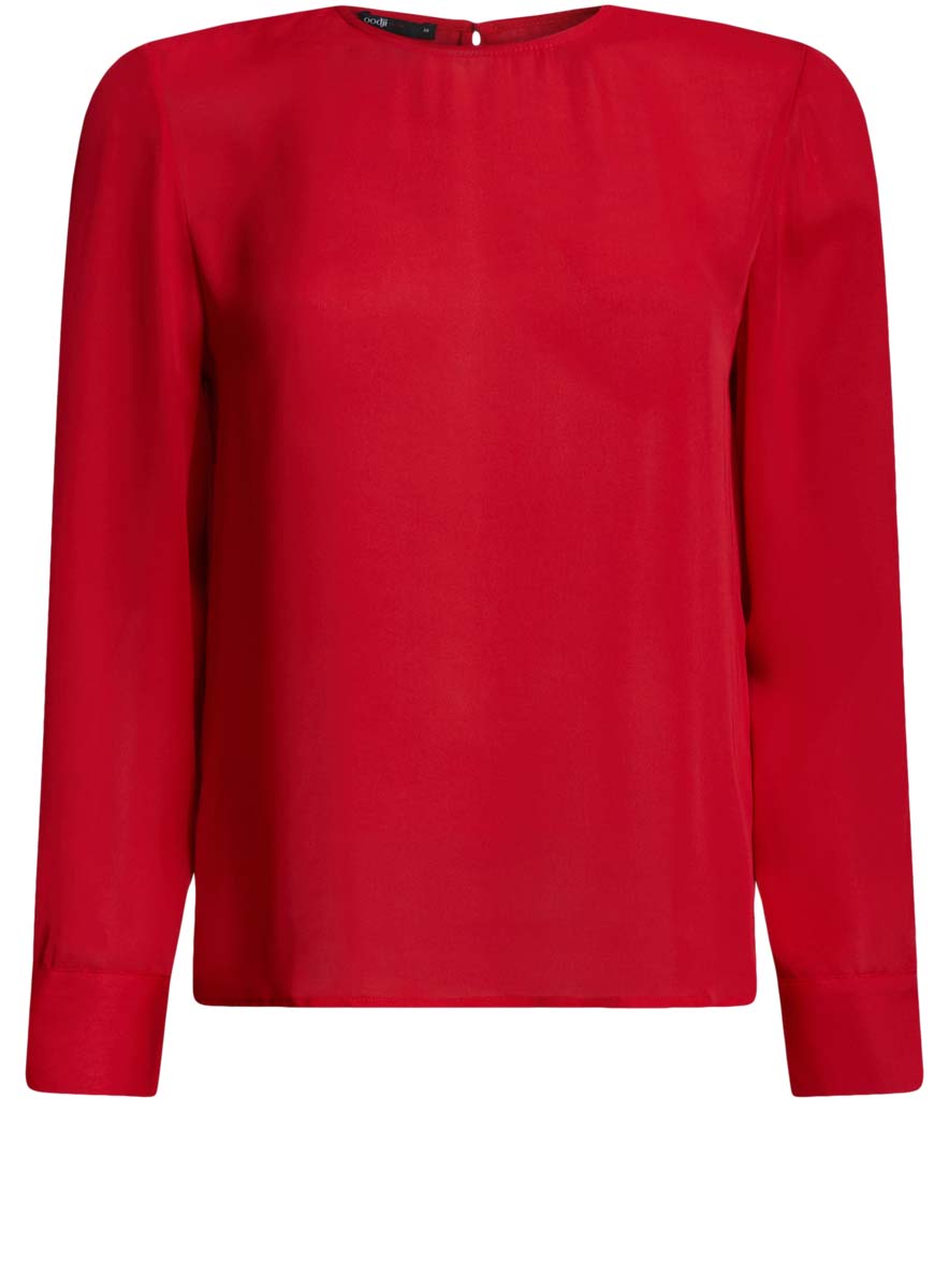 Блузка женская oodji Ultra, цвет: красный. 11411129/45192/4500N. Размер 34 (40-170)