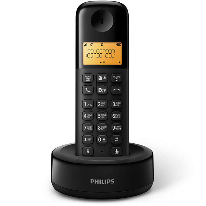 Philips D1301B/51 радиотелефон4895185610566 Philips D1301B/51 радиотелефон4895185610566Стильный беспроводной телефон Philips D1301B/51 с привлекательным дизайном оснащен важными интеллектуальными функциями. Превосходное воспроизведение звука, интуитивно понятные функции, великолепная четкость звучания во время разговора — просто подключите телефон с помощью функции Plug & Play, и он сразу будет готов к использованию.Автоматический контроль громкости компенсирует изменения звукового сигнала, которые могут быть вызваны большим расстоянием, уровнем сигнала или телефоном вызывающего абонента, для неизменного уровня звучания. Уменьшение уровня звука для мощных сигналов и увеличение уровня звука для слабых сигналов обеспечивает бесперебойный разговор без нежелательного изменения громкости звука.Телефоны Philips отличаются экономичным энергопотреблением, что снижает негативное воздействие на окружающую среду.Легкая установка, навигация и управление благодаря интуитивно понятному меню на разных языках.Оптимизированное расположение антенны обеспечивает мощный и стабильный прием сигнала даже в комнатах, где беспроводная связь может быть затруднена. Теперь можно принимать звонки в любом месте и наслаждаться длительным и беспрерывным разговором при передвижении по дому.При цифровой обработке звука используется параметрический эквалайзер для точной подстройки звуковой характеристики до запланированной линейной кривой амплитудно-частотной характеристики, обеспечивая чистое и четкое звучание каждого разговора.Иногда перед ответом хочется знать, кто звонит. Идентификатор входящего вызова позволяет отслеживать, кто находится на другом конце линии.Для дополнительного комфорта задняя панель телефонной трубки имеет специальное текстурное покрытие.Питание: 2 аккумулятора ААА (Ni-Mh)Дальность: до 50 м в помещении