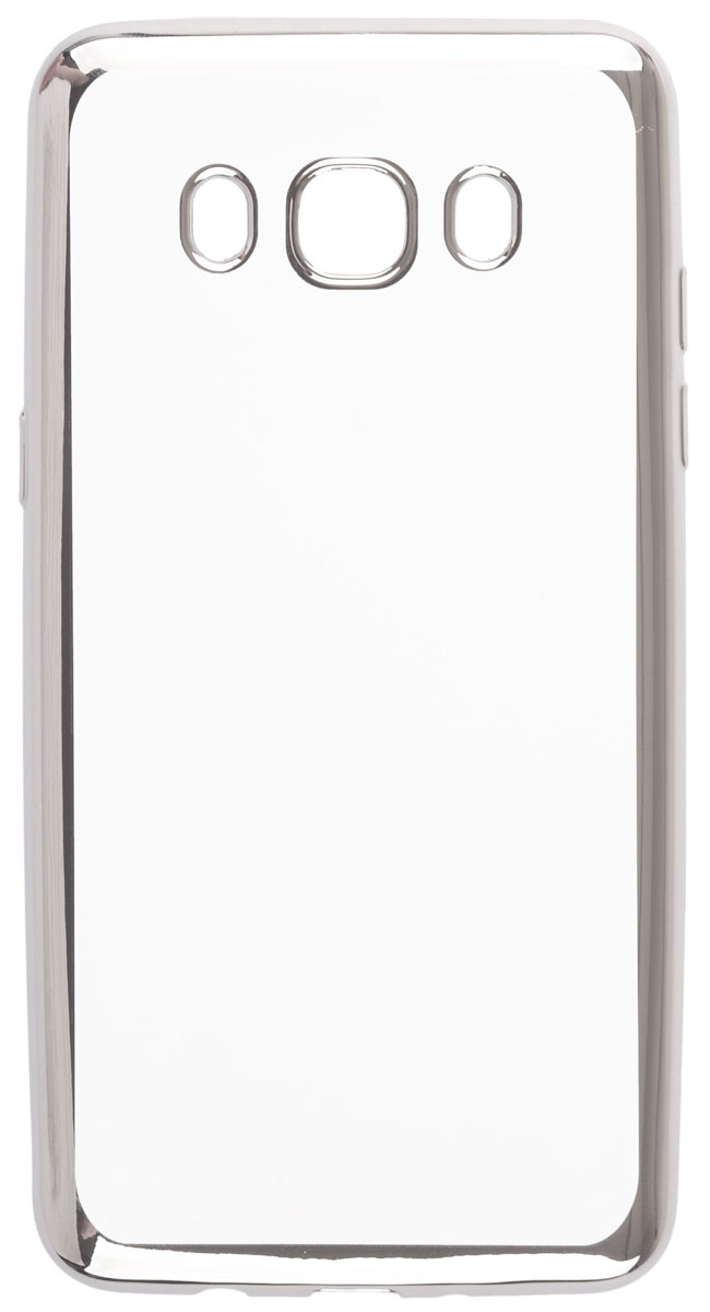 Skinbox 4People Silicone Chrome Border чехол-накладка для Samsung Galaxy J5 (2016), Dark Silver