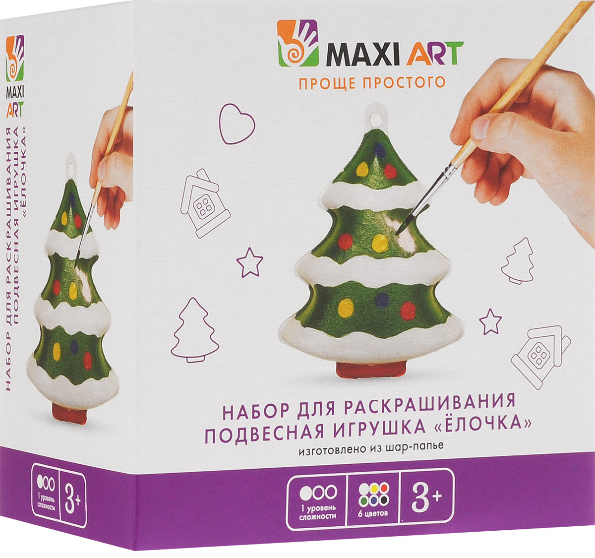 Maxi Art Набор для раскрашивания Подвесная игрушка Елочка