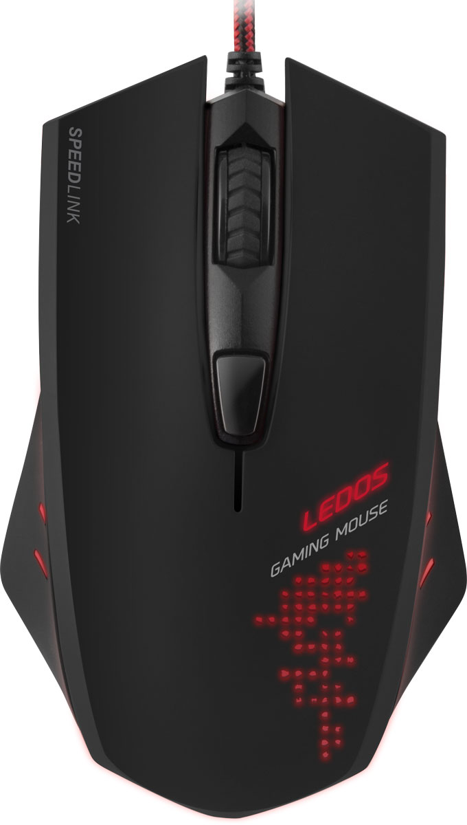 Speedlink Ledos, Black мышь игроваяSL-6393-BK Speedlink Ledos, Black мышь игроваяSL-6393-BKВ разгаре стремительных сражений требуются быстрая реакция и стойкость. Чтобы в гуще противников в пылу стремительной атаки вам хватило огневой мощи, Speedlink Ledos предлагает дополнительную кнопку быстрого огня, которая помогает игроку и автоматически выполняет двойной клик. Всего одно нажатие на эту кнопку - и ваши противники попадают под шквальный обстрел. Дополнительная кнопка режима Снайпер обеспечивает оптимальную точность. При ее нажатии, разрешение датчика автоматически понижается до 500 dpi - благодаря этому скорость мыши временно замедляется, чтобы вы могли спокойно и точно прицелиться. Неоценимое преимущество для скрытных миссий или ситуаций, где результат сражения может быть решен всего одним выстрелом.5 программируемых кнопок:Высокочувствительные кнопки мгновенно переносят ваши команды у игру, две дополнительные боковые кнопки можно задействовать как для выделенных игровых команд, так и для голосового чата.Оптический сенсор с разрешением 3000 dpi:Надежный оптический сенсор прекрасно работает без срывов на любых поверхностях, а возможность выбора нескольких вариантов разрешения от 500 до 3000 dpi поможет подобрать идеальное разрешение сенсора для различных игровых ситуаций.Усиленная конструкция кабеля:Кабель в защитной тканевой оплетке поможет мышке прослужить максимально долго, даже при использовании мыши в самых жарких сражениях. Длина кабеля позволяет комфортно пользоваться мышкой, даже если системный блок ПК расположен под столом.Переключатель DPI:Отдельная кнопка для переключения DPI помогает оперативно менять разрешение мыши в зависимости от игровой ситуации - обеспечьте себе высокую точность снайпера и быстрый поворот башни танка.Эффект красной подсветки:Красная подсветка поможет лучше сфокусироваться, настроится на игру и получить от неё максимум удовольствия.Противоскользящее покрытие:Корпус мышки имеет специальное покрытие, оно обеспечивает надежный хват мыши рукой, мышь не проскальзывает в руке даже в самых жарких баталиях. Покрытие не облазит под воздействием пота и загрязнений, просто протрите мышь и она станет как новая.