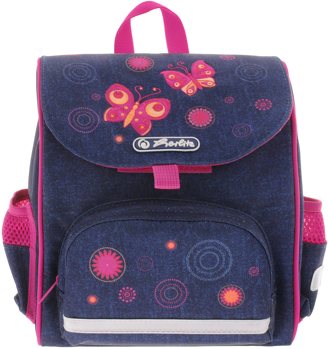 Herlitz Рюкзак дошкольный Butterfly11438454 Herlitz Рюкзак дошкольный Butterfly11438454Дошкольный рюкзак Herlitz Butterfly - это идеальная модель, разработанная специально для дошкольников. Ранец оснащен всеми деталями полноценного школьного ранца. В его просторное внутреннее отделение, передний и боковые карманы превосходно поместятся цветные мелки, книжки-раскраски и игрушки. Клапан ранца легко открывается и закрывается благодаря застежке-липучке Velcro Fastener. Удобные анатомические лямки и дышащая спинка анатомической формы предохранят от чрезмерных нагрузок детские плечи и спину. Светоотражающие элементы повышают безопасность ребенка в темное время суток.