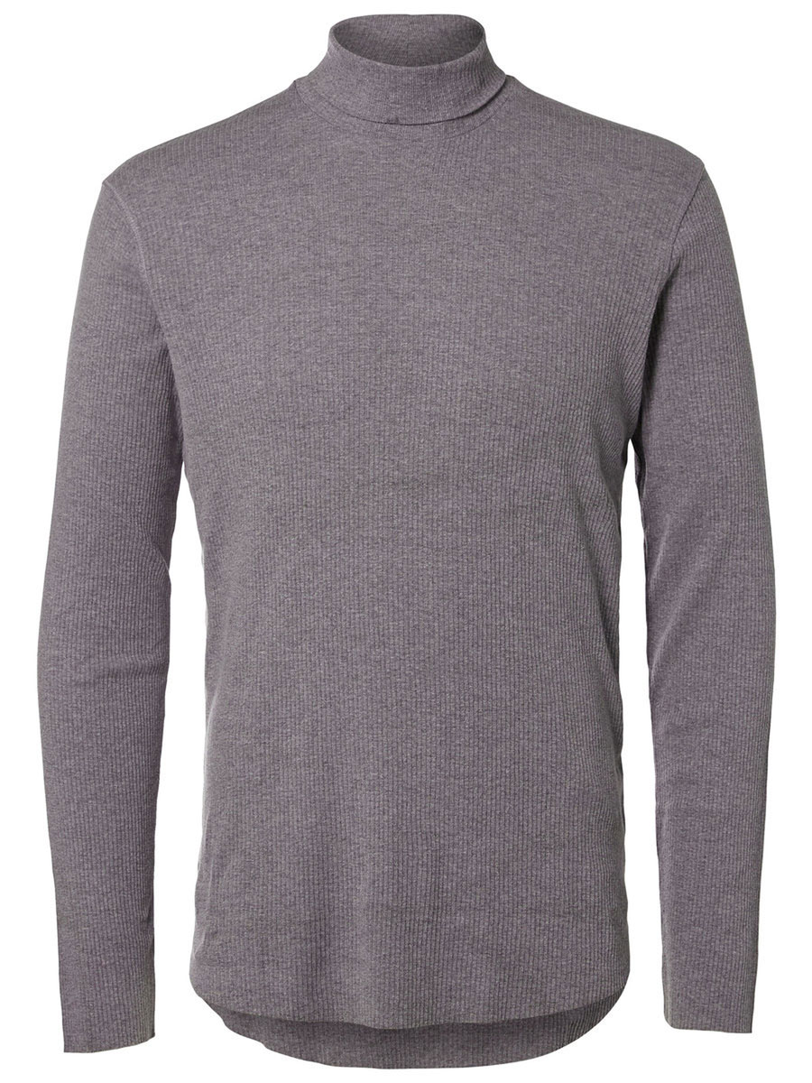 Водолазка мужская Selected Homme, цвет: серый. 16053105. Размер S (44)16053105_Medium Grey Melange Водолазка мужская Selected Homme, цвет: серый. 16053105. Размер S (44)16053105_Medium Grey MelangeМужская водолазка Selected Homme с длинными рукавами и воротником-гольф выполнена из хлопка с добавлением полиэстера. Изделие связано резинкой и хорошо тянется. Низ водолазки имеет необработанный край.