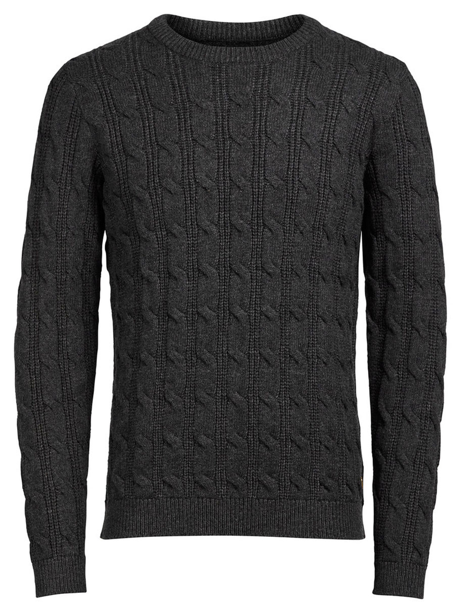 Джемпер мужской Jack & Jones, цвет: темно-серый. 12109874. Размер M (46)12109874_Dark Grey Melange Джемпер мужской Jack & Jones, цвет: темно-серый. 12109874. Размер M (46)12109874_Dark Grey MelangeОригинальный мужской джемпер Jack & Jones, изготовлен из высококачественной пряжи из хлопка, нейлона и шерсти. Модель с круглым воротником и длинными рукавами великолепно подойдет для создания современного образа в стиле Casual. Горловина, манжеты рукавов и низ свитера связаны резинкой.