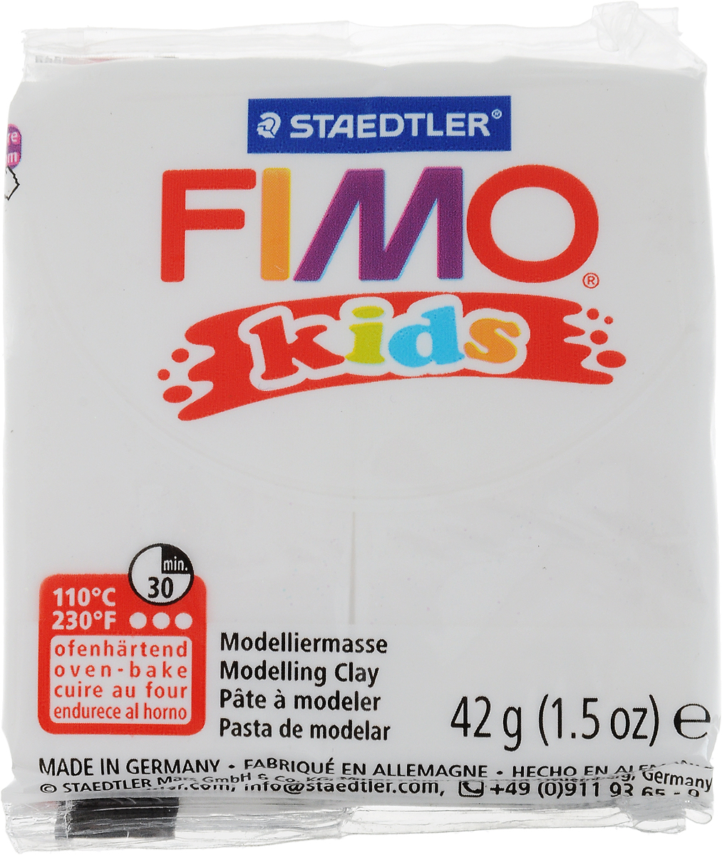 FIMO kids полимерная глина для детей, уп. 42 гр. цвет: блестящий белый. 8030-052