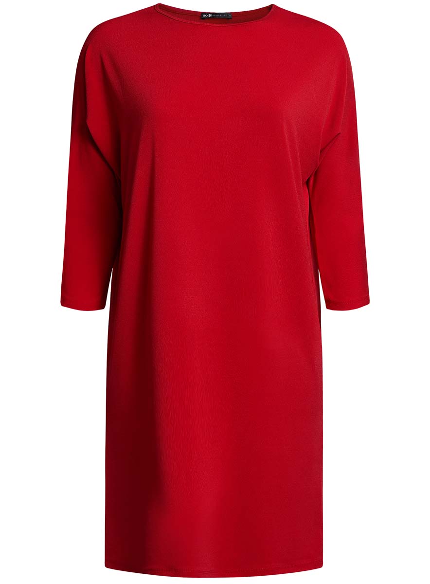 Платье oodji Collection, цвет: красный. 24008311/46064/4500N. Размер XS (42)