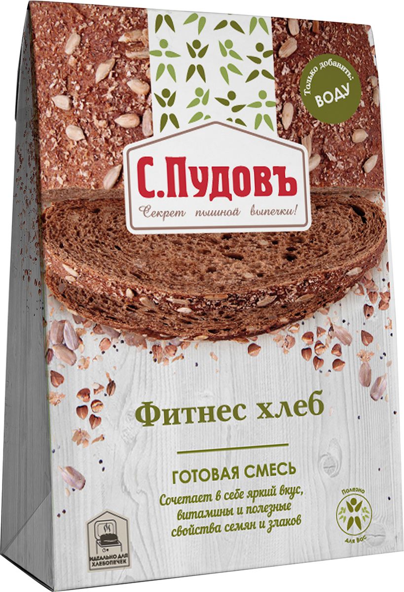 все цены на Пудовъ фитнес хлеб, 500 г онлайн