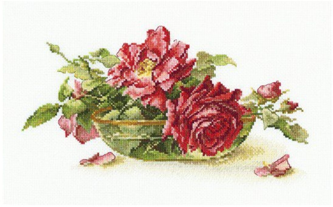 Набор для вышивания РТО Розы в пиале 27х17см