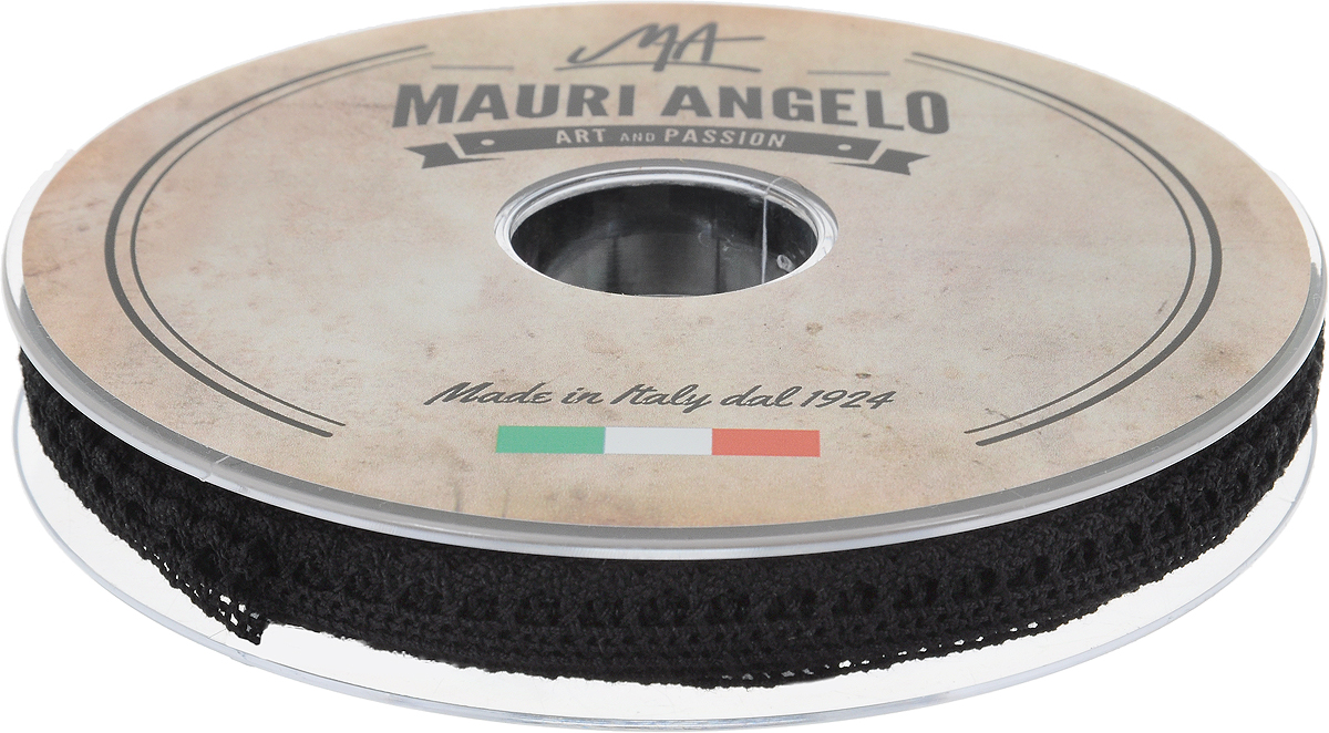 Лента кружевная Mauri Angelo, цвет: черный, 0,9 см х 20 мMR1096/009 Лента кружевная Mauri Angelo, цвет: черный, 0,9 см х 20 мMR1096/009Декоративная кружевная лента Mauri Angelo выполнена из высококачественного хлопка. Кружево применяется для отделки одежды, постельного белья, а также в оформлении интерьера, декоративных панно, скатертей, тюлей, покрывал. Главные особенности кружева - воздушность, тонкость, эластичность, узорность.Такая лента станет незаменимым элементом в создании рукотворного шедевра.