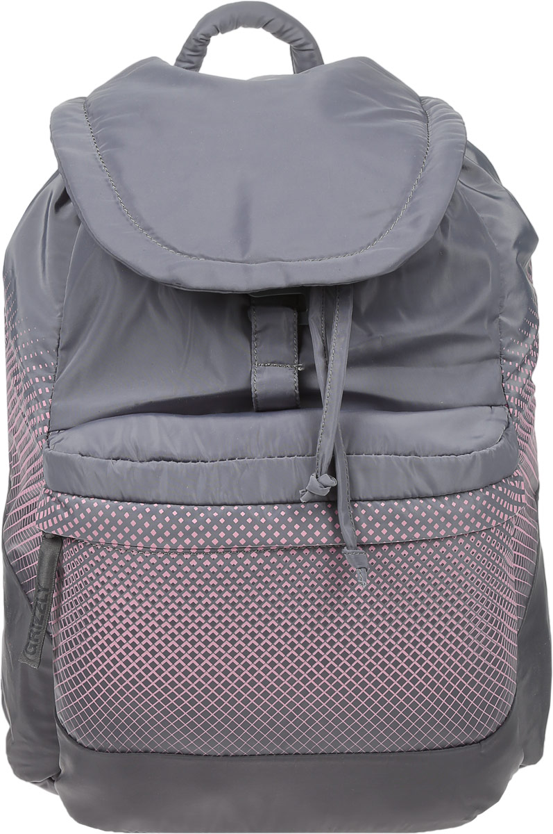 Рюкзак городской женский Grizzly, цвет: серый, светло-розовый, 22 л. RD-748-1/4