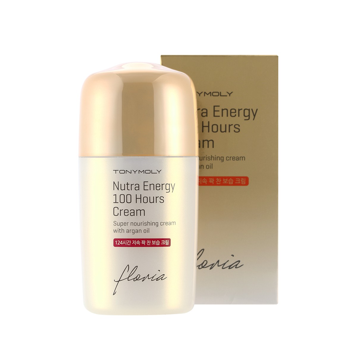 TonyMoly Питательный крем для лица Floria Nutra 100Hour Cream, 45 млSB04013800 TonyMoly Питательный крем для лица Floria Nutra 100Hour Cream, 45 млSB04013800Уникальная формула крема Tonymoly Floria Nutra Energy 100 Hours Cream позволяет эффективно напитать кожу необходимой влагой и предотвратить её испарение с поверхности кожи на протяжение длительного времени (100 часов).Входящие в состав крема увлажняющие растительные ингредиенты (аргановое масло, экстракт рождественника и сафлоры) питают кожу, придавая комфорт, гладкость и сияние.Содержит 59% сафлоровой воды для интенсивного увлажнения и продления молодости кожи. Капсулы с ценным аргановым маслом, проникают глубоко в кожу, питая её необходимыми витаминами и микроэлементами. Ферментированное аргановое масло, а также другие активные компоненты крема ускоряют восстановление клеток кожи, возвращают ей упругость и эластичность.Крем обладает защитными функциями, оберегая кожу от пагубного воздействия УФ-лучей, сухого воздуха и перепадов температур. Регулярное использование крема позволяет омолодить кожу и придать ей ухоженность на длительное время.Не содержит минеральных масел, бензофенона, сульфатов, парабенов, этанола, триклозана, триэтаноламина.Рекомендован для сухой, а также увядающей кожи.