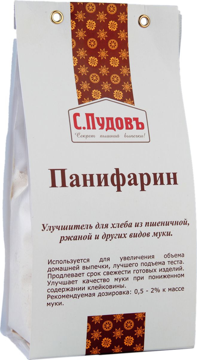 Пудовъ улучшитель хлебопекарный Панифарин, 250 г4607012293251 Пудовъ улучшитель хлебопекарный Панифарин, 250 г4607012293251Улучшитель для хлеба из пшеничной, ржаной и других видов муки.