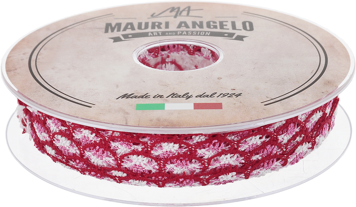 Лента кружевная Mauri Angelo, цвет: красный, розовый, белый, 1,8 см х 20 м. MR8849/MC/4MR8849/MC/4 Лента кружевная Mauri Angelo, цвет: красный, розовый, белый, 1,8 см х 20 м. MR8849/MC/4MR8849/MC/4Декоративная кружевная лента Mauri Angelo выполнена из высококачественного хлопка и ацетатного волокна. Кружево применяется для отделки одежды, постельного белья, а также в оформлении интерьера, декоративных панно, скатертей, тюлей, покрывал. Главные особенности кружева - воздушность, тонкость, эластичность, узорность.Такая лента станет незаменимым элементом в создании рукотворного шедевра.