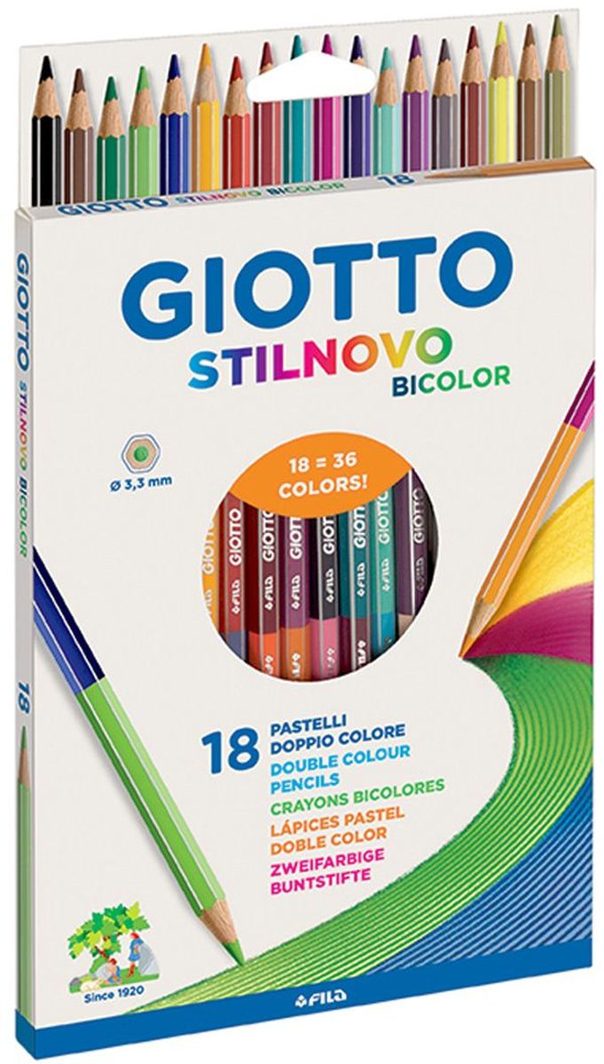 Giotto Набор цветных карандашей Stilnovo Bicolor 18 шт