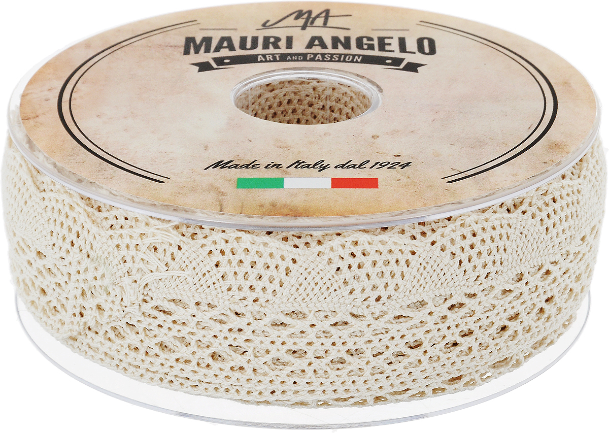Лента кружевная Mauri Angelo, цвет: кремовый, 3,4 см х 20 мMR3104/E Лента кружевная Mauri Angelo, цвет: кремовый, 3,4 см х 20 мMR3104/EДекоративная кружевная лента Mauri Angelo выполнена из высококачественного хлопка. Кружево применяется для отделки одежды, постельного белья, а также в оформлении интерьера, декоративных панно, скатертей, тюлей, покрывал. Главные особенности кружева - воздушность, тонкость, эластичность, узорность.Такая лента станет незаменимым элементом в создании рукотворного шедевра.