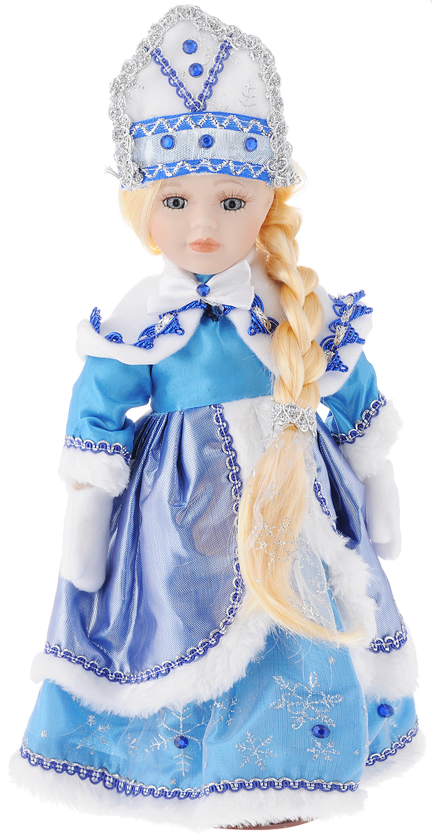 Кукла декоративная Феникс-Презент Снегурочка Сашенька, 30 см39084 Кукла декоративная Феникс-Презент Снегурочка Сашенька, 30 см39084Новогодняя декоративная фигурка Снегурочка Сашенька прекрасно подойдет для праздничного декора вашего дома. Сувенир изготовлен из высококачественных материалов. Фигурка выполнена в виде Снегурочки. Одежда из текстиля украшена красивым узором. У куклы тело мягкое набивное. Голова, руки и ноги выполнены из керамики. К фигурке прилагается удобная подставкаТакая оригинальная фигурка оформит интерьер вашего дома или офиса в преддверии Нового года. Оригинальный дизайн и красочное исполнение создадут праздничное настроение. Кроме того, это отличный вариант подарка для ваших близких и друзей.Высота фигурки: 30 см.