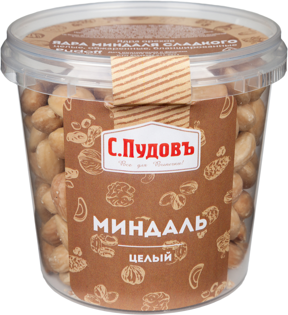 Пудовъ миндаль целый, 200 г4607012297693 Пудовъ миндаль целый, 200 г4607012297693В составе миндаля 18 процентов белка, небольшое количество углеводов, богатейший набор витаминов группы В и Е. Этот орех содержит кальций, фосфор, также много магния, калия, цинка и железа. Миндаль поддерживает в здоровом состоянии зубы, волосы, кожу, улучшает зрение и мозговую активность, очищает внутренние органы. Пудовъ предлагает только отборный миндаль.