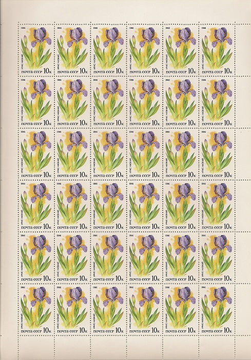 1986. Степные растения. № 5694 - 5698. Листы. Серия