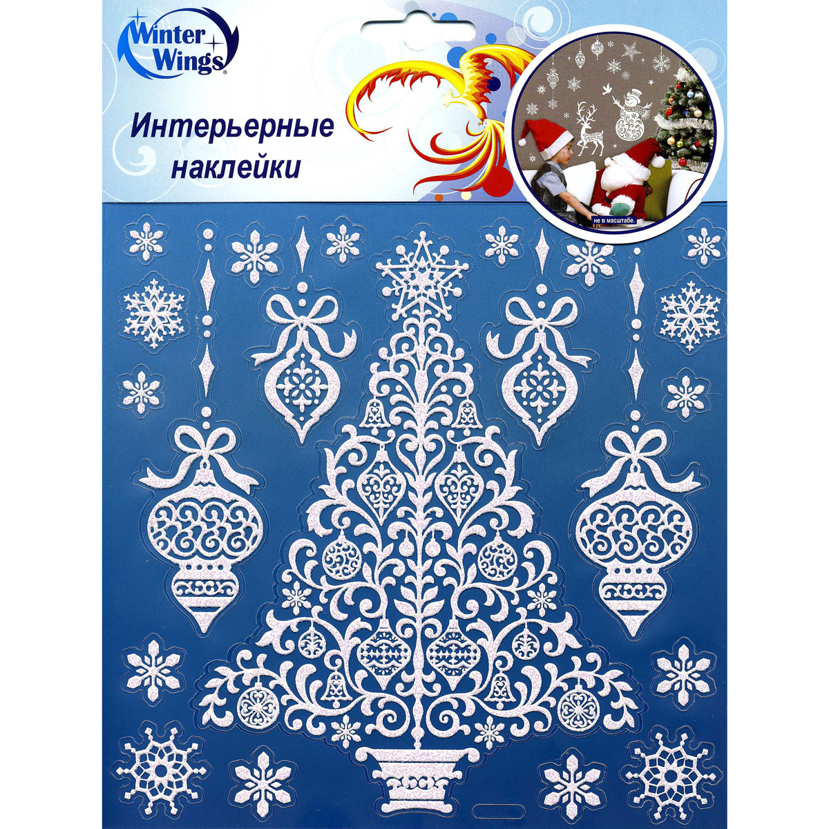 Наклейка декоративная Winter Wings Елка, 24 х 18 см. N09352 интерьер декор дома