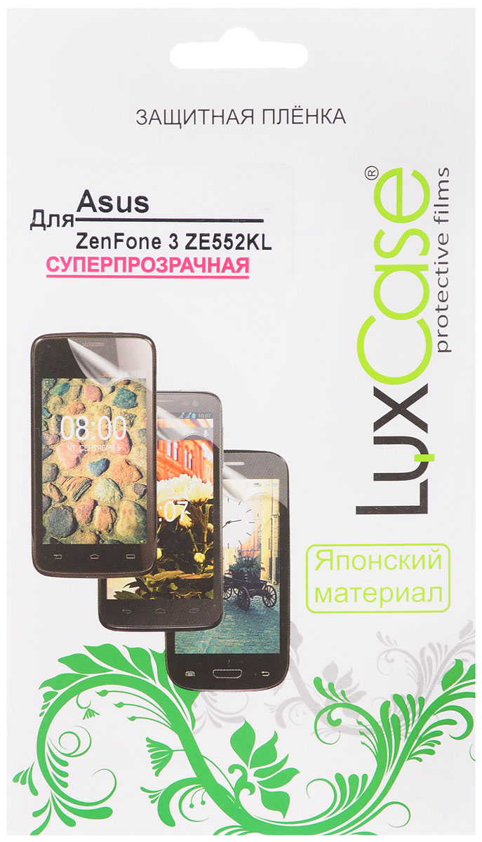 LuxCase защитная пленка для Asus Zenfone 3 ZE552KL, суперпрозрачная51796 LuxCase защитная пленка для Asus Zenfone 3 ZE552KL, суперпрозрачная51796Защитная пленка LuxCase для Asus Zenfone 3 (ZE552KL) сохраняет экран смартфона гладким и предотвращает появление на нем царапин и потертостей. Структура пленки позволяет ей плотно удерживаться без помощи клеевых составов и выравнивать поверхность при небольших механических воздействиях. Пленка практически незаметна на экране смартфона и сохраняет все характеристики цветопередачи и чувствительности сенсора.
