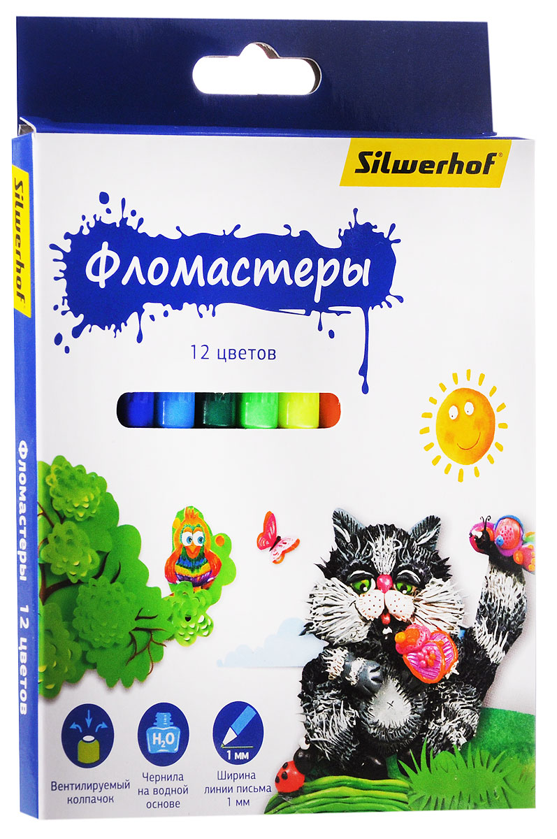 Silwerhof Фломастеры Пластилиновая коллекция 12 цветов867199-12 Silwerhof Фломастеры Пластилиновая коллекция 12 цветов867199-12Набор Silwerhof Пластилиновая коллекция - это 12 фломастеров ярких насыщенных цветов в разноцветных пластиковых корпусах (цвет корпуса соответствует цвету чернил). Каждый фломастер оснащен плотным вентилируемым колпачком, защищающим чернила от испарения.Чернила изготовлены на водной основе. Легко отстирываются и смываются с рук.Фломастеры Silwerhof - идеальный инструмент для самовыражения и развития маленького художника!