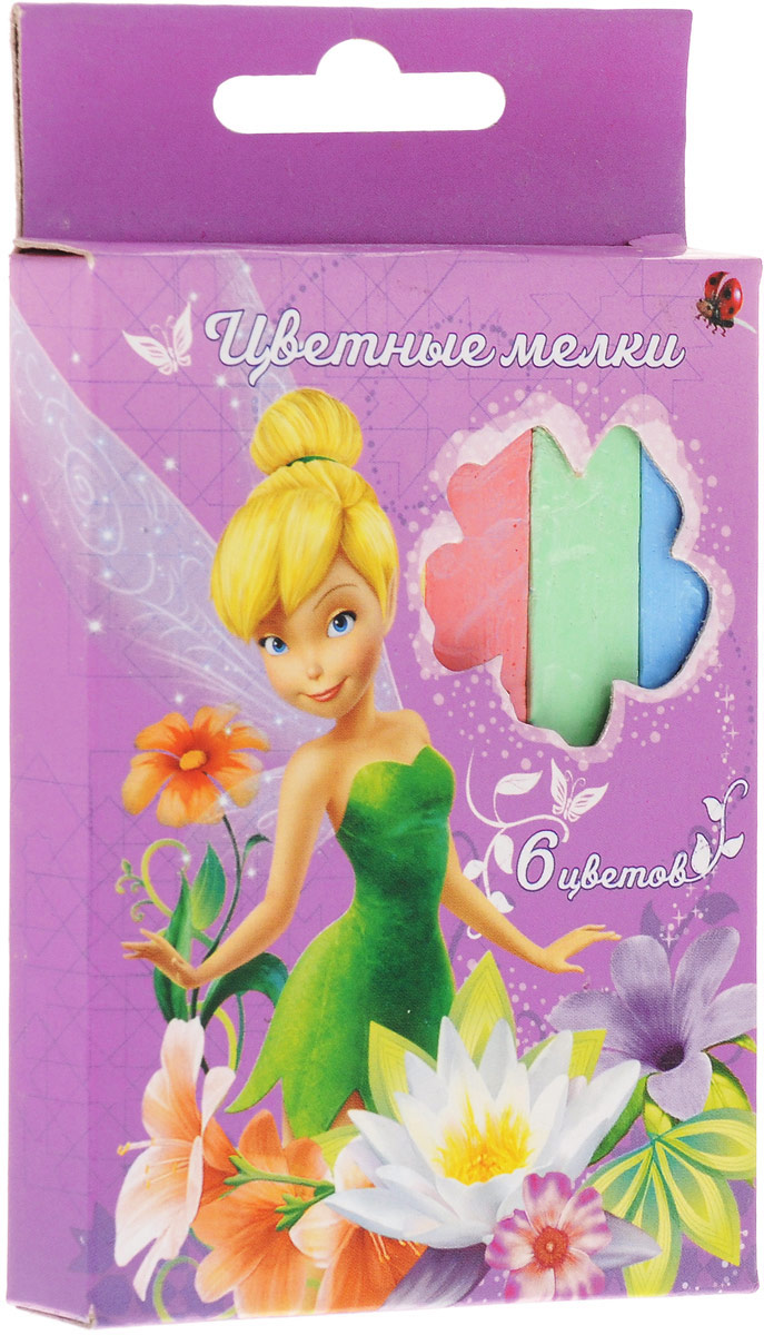 Disney Цветные мелки Феи 6 шт29090 Disney Цветные мелки Феи 6 шт29090Набор цветных мелков Disney Феи поможет детям создавать яркие большие картины на асфальте и других шероховатых поверхностях, развивая при этом творческие способности, воображение, цветовосприятие и моторику рук.В набор входят 6 цветных мелков с удобным квадратным сечением. Мелки имеют яркие цвета, прочны, устойчивы к стиранию, не крошатся в руках.Для детей старше трех лет.