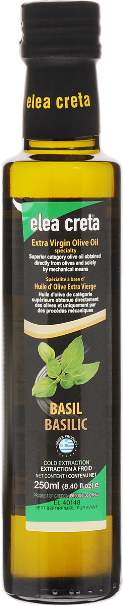 Elea Creta масло оливковое Extra Virgin с базиликом, 250 мл81.0023,1 Elea Creta масло оливковое Extra Virgin с базиликом, 250 мл81.0023,1Оливковое нерафинированное масло Elea Creta Extra Virgin холодного отжима с базиликом.Отлично сочетается с блюдами из овощей и бобовых, пастой, рыбой, приготовленной на гриле, жареным красным мясом.Не содержит холестерин.Кислотность 0-0,5%.