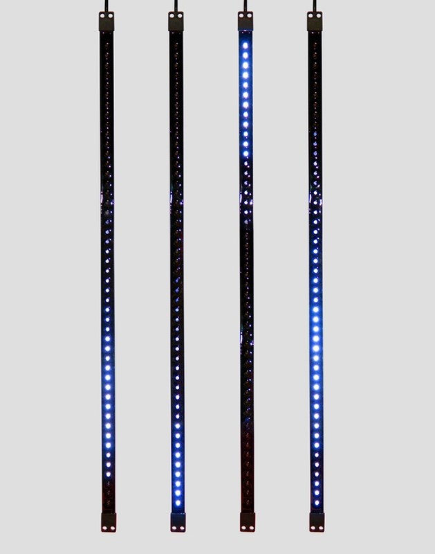 Гирлянда Neon-Night Сосулька, светодиодная, двухсторонняя, 48х2 LED, цвет: черный, синий, 80 см256-126 Гирлянда Neon-Night Сосулька, светодиодная, двухсторонняя, 48х2 LED, цвет: черный, синий, 80 см256-126«Светодиодная сосулька» - это оригинальное, красивое и современное средство оформления фасадов и интерьеров зданий, деревьев, витрин и т.д. Она представляет собой прямоугольную трубку длиной 80 см в пластиковом корпусе чёрного цвета. Внутри надежно закреплена двусторонняя тонкая плата со светодиодами и микрочипом, обеспечивающим динамику с эффектом стекающей капли. Гирлянда работает от напряжения 9,5 V и имеет влагозащищённое исполнение, что позволяет безопасно использовать её как в помещении, так и на улице. «Светодиодные сосульки» соединяются в единую цепь с помощью комплектов для подключения - арт. 256-152 (4 шт.) или 256-153 (5 шт) и затем подключаются к бытовой сети через понижающий трансформатор - арт. 256-154. Вы самостоятельно сможете создать красивую световую композицию, соединив между собой несколько таких комплектов. Как и другие светодиодные изделия, «Тающие сосульки» отличаются большим сроком службы (не менее 50000 часов при правильной эксплуатации) и очень низким энергопотреблением. Дополнительным преимуществом наших «Светодиодных сосулек» является то, что при их изготовлении испрользуются японские светодиоды Nichia. Цвет светодиодов - синий. Гирлянда представлена в нескольких цветах.