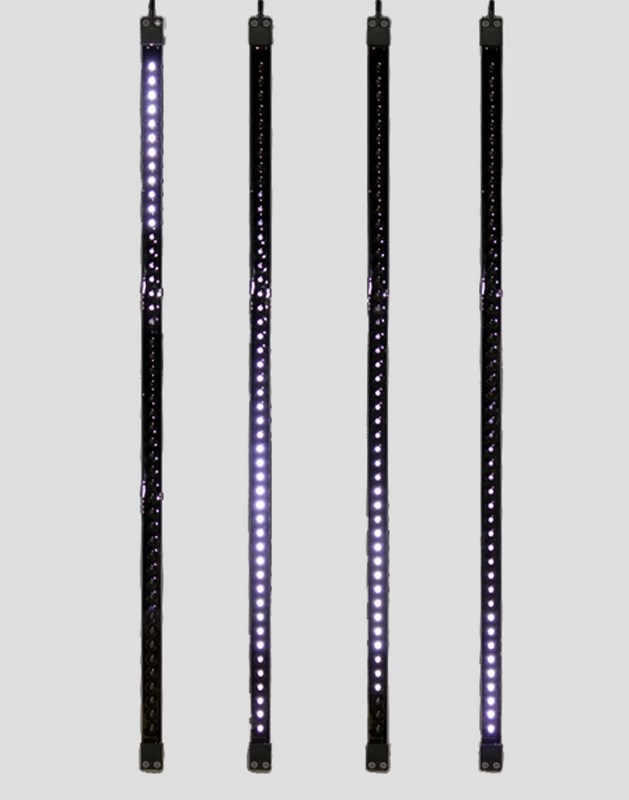 Гирлянда Neon-Night Сосулька, светодиодная, двухсторонняя, 48х2 LED, цвет: черный, белый, 80 см256-127 Гирлянда Neon-Night Сосулька, светодиодная, двухсторонняя, 48х2 LED, цвет: черный, белый, 80 см256-127«Светодиодная сосулька» - это оригинальное, красивое и современное средство оформления фасадов и интерьеров зданий, деревьев, витрин и т.д. Она представляет собой прямоугольную трубку длиной 80 см в пластиковом корпусе чёрного цвета. Внутри надежно закреплена двусторонняя тонкая плата со светодиодами и микрочипом, обеспечивающим динамику с эффектом стекающей капли. Гирлянда работает от напряжения 9,5 V и имеет влагозащищённое исполнение, что позволяет безопасно использовать её как в помещении, так и на улице. «Светодиодные сосульки» соединяются в единую цепь с помощью комплектов для подключения - арт. 256-152 (4 шт.) или 256-153 (5 шт) и затем подключаются к бытовой сети через понижающий трансформатор - арт. 256-154. Вы самостоятельно сможете создать красивую световую композицию, соединив между собой несколько таких комплектов. Как и другие светодиодные изделия, «Тающие сосульки» отличаются большим сроком службы (не менее 50000 часов при правильной эксплуатации) и очень низким энергопотреблением. Дополнительным преимуществом наших «Светодиодных сосулек» является то, что при их изготовлении испрользуются японские светодиоды Nichia. Цвет светодиодов - белый. Гирлянда представлена в нескольких цветах.
