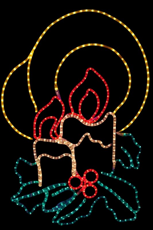 Фигура Neon-Night Две свечи, 100 х 75 см501-320 Фигура Neon-Night Две свечи, 100 х 75 см501-320Эти изделия не потребуют дополнительных затрат для монтажа. Световые фигуры с дюралайтом нужно просто установить в желаемом месте и подвести питание 220 В. Потребление 181 Вт.