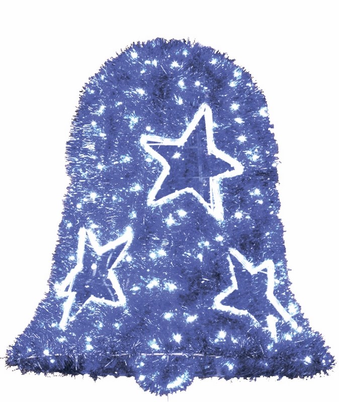 Фигура Neon-Night Колокол, LED подсветка, цвет: синий, диаметр 75 см, высота 80 см506-264 Фигура Neon-Night Колокол, LED подсветка, цвет: синий, диаметр 75 см, высота 80 см506-264Фигуры из дюралайта. Для изготовления данных фигур используют светодиодный дюралайт и металлический каркас. Этим способом можно создавать световые фигуры любой формы – от снеговиков и снежинок до красочных надписей. Сегодня на рынке более распространенными являются фигуры с применением дюралайта, основанного на лампах накаливания. Но они обладают яркостью, не отвечающей запросам современных дизайнеров, и очень недолговечны. Поэтому своим клиентам мы предлагаем световые изделия высочайшего качества, выполненные на основе отлично себя зарекомендовавших светодиодов. Такая продукция несколько дороже ламповой, но ее отличает высокая надежность, долговечность и низкое энергопотребление. А наиболее впечатляющим достоинством фигур из светодиодного дюралайта является несравнимая с лампами яркость. Сочные, красочные цвета свечения таких LED фигур открывают невообразимые просторы для творчества световым дизайнерам, отвечающим за праздничное настроение. Созданные на основе светодиодного дюралайта