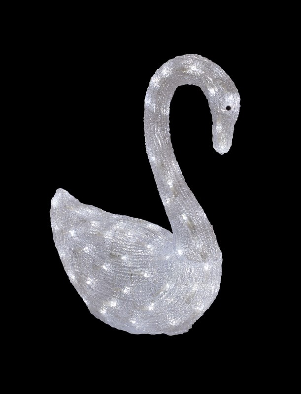 Фигура акриловая светодиодная Neon-Night Лебедь, 100 LED, с понижающим трансформатором, 36 х 18 х 50 см513-246 Фигура акриловая светодиодная Neon-Night Лебедь, 100 LED, с понижающим трансформатором, 36 х 18 х 50 см513-246Акриловые фигуры за несколько лет вызвали большой интерес у дизайнеров и частных клиентов. С каждым годом расширяется не только ассортимент акриловых фигур, но и появляются новые технологии нанесения акрила. Эти яркие, светящиеся объемные фигуры, состоящие из металлического каркаса, акрила и светодиодов, применяются для оформления и создания новогодней атмосферы в кафе, ресторанах, торговых центрах, магазинах, на площадях и перед входом, а также просто в частных домах и квартирах. Все фигуры укомплектованы понижающим трансформатором , что обеспечивает безопасность при контактировании, а так же имеют степень защиты IP 44, что позволяет использовать их как в помещении, так и на улице. Акриловая светодиодная фигура Лебедь высотой 36 см, светящаяся более чем 100 ярких диодов, выполнена по специальной технологии нанесения акрила. Она позволит Вам создать ту самую, настояющую новогоднюю атмосферу и принести сотни радостных улыбок.