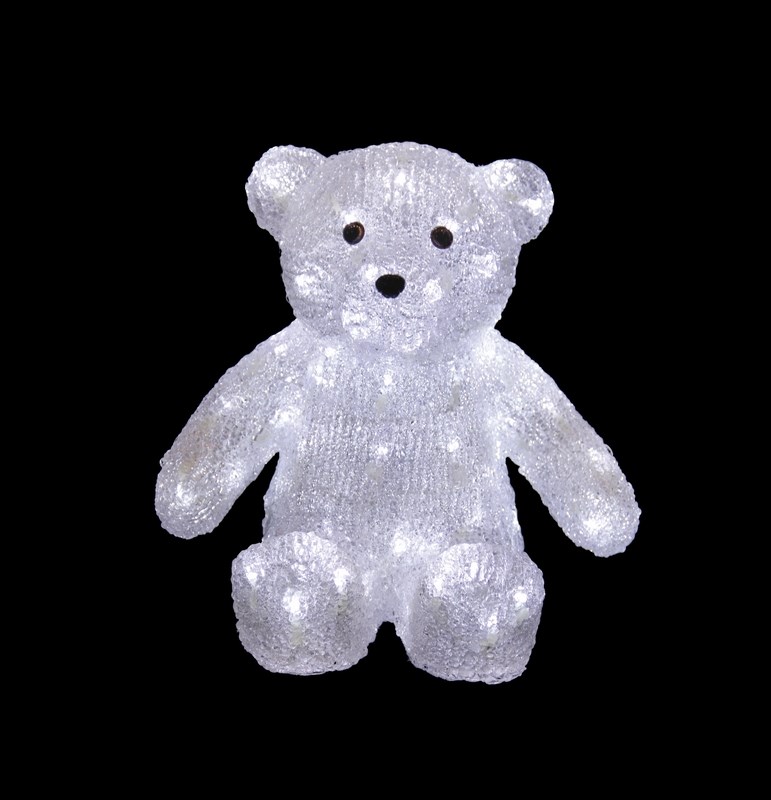 Фигура акриловая светодиодная Neon-Night Медвежонок, 80 LED, с понижающим трнсформатором, 30 см513-268 Фигура акриловая светодиодная Neon-Night Медвежонок, 80 LED, с понижающим трнсформатором, 30 см513-268Акриловые фигуры за несколько лет вызвали большой интерес у дизайнеров и частных клиентов. С каждым годом расширяется не только ассортимент акриловых фигур, но и появляются новые технологии нанесения акрила. Эти яркие, светящиеся объемные фигуры, состоящие из металлического каркаса, акрила и светодиодов, применяются для оформления и создания новогодней атмосферы в кафе, ресторанах, торговых центрах, магазинах, на площадях и перед входом, а также просто в частных домах и квартирах. Все фигуры укомплектованы понижающим трансформатором , что обеспечивает безопасность при контактировании, а так же имеют степень защиты IP 44, что позволяет использовать их как в помещении, так и на улице. Акриловая светодиодная фигура Медвежонок высотой 30 см, светящаяся более чем 80 ярких диодов, выполнена по специальной технологии нанесения акрила имитируя шерстяной покров реального животного. Она позволит Вам создать ту самую, настояющую новогоднюю атмосферу и принести сотни радостных улыбок.