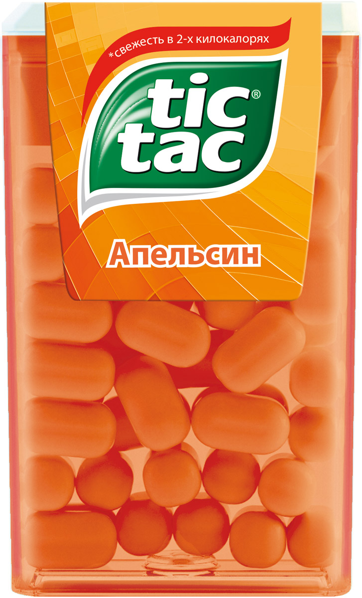 Tic Tac Апельсин драже, 16 г77116612/77111684/77100562 Tic Tac Апельсин драже, 16 г77116612/77111684/77100562Тик Так – это освежающее драже c ярким и бодрящим вкусом в удобной упаковке. Тик Так пришел на российский рынок в 90-ые годы 20 века и по сей день является любимым и хорошо знакомым взрослым и детям продуктом. Мята, Апельсин, Клубничный Микс и Мятный Микс – калейдоскоп вкусов Тик Так дарит заряд свежести и позитивной энергии. Под тонкой ванильной оболочкой скрывается уникальный вкус и источник свежести. Это больше, чем двойной эффект и второе дыхание! Яркое драже Тик Так с незабываемо свежими вкусами поможет наполнить твой день яркими моментами!
