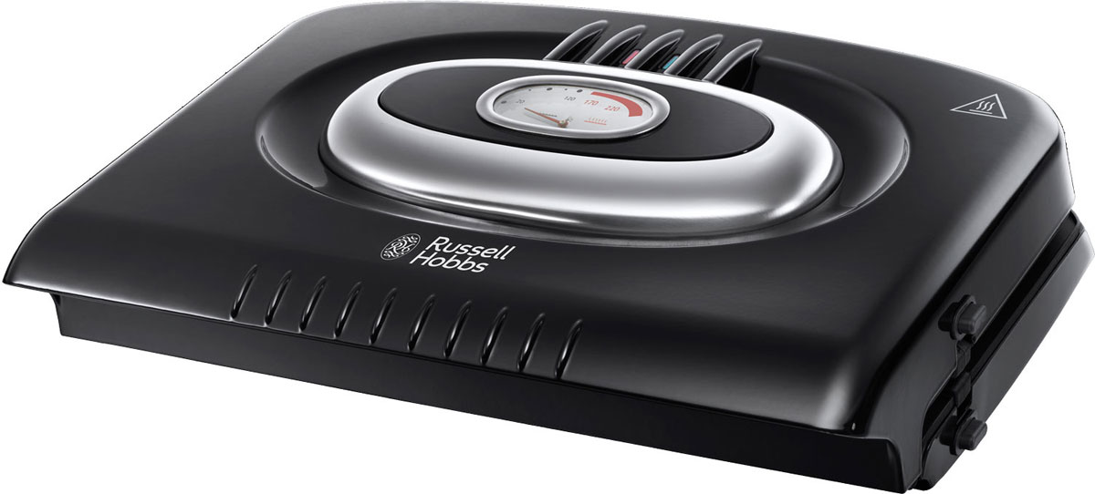 Russell Hobbs Retro 20841-56, Classic Noir электрогриль20841-56 Russell Hobbs Retro 20841-56, Classic Noir электрогриль20841-56Гриль Russell Hobbs Retro 20841-56в классическом черном цвете – это стильный помощник в соблюдении здорового питания. Благодаря особой конструкции гриля содержание жиров в готовом продукте снижается до 42%.Данная модель разнообразит рацион питания ваш и вашей семьи, позволяя с легкостью и быстро готовить мясо на гриле, бургеры, сосиски, рыбу и овощи на вместительных пластинах.Дизайн с элементами стиля РетроШкала с индикацией температурыПриготовление одновременно до 5 порций гриляСъемные пластины, пригодные для мытья в посудомоечной машинеБыстрый нагрев панелейЛегкое снятие пластин нажатием кнопкиНовое антипригарное покрытие пластин Permacoat – в 3 раза более прочное и долговечное